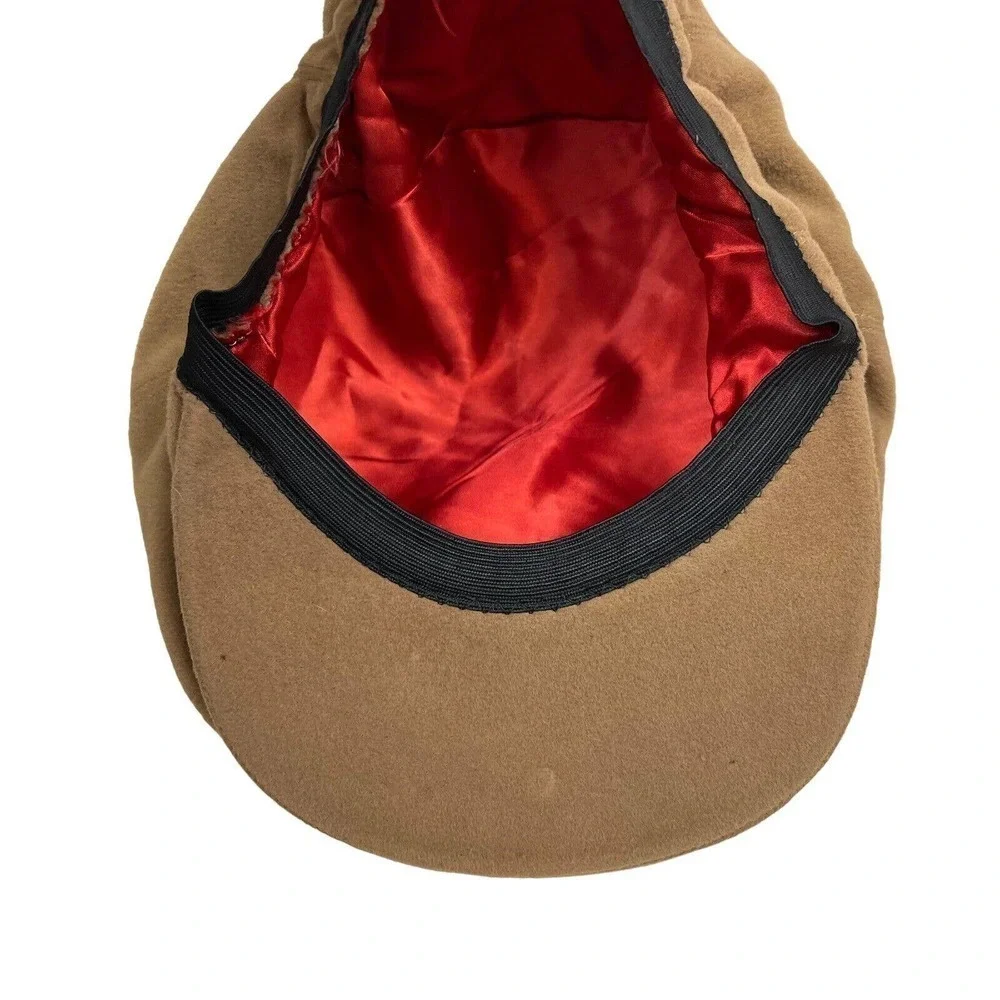 Oversize Cabbie Hat Women's Elastic Trim‎ Lined Brown Size OSFA